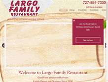 Tablet Screenshot of largofamilyrestaurant.com
